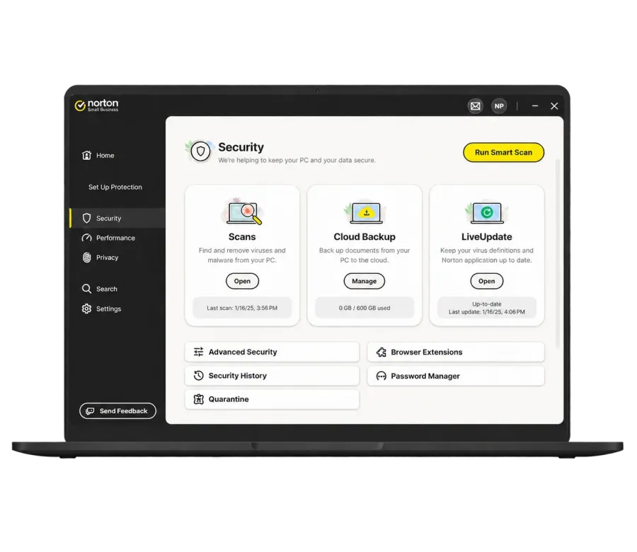 Preview: Norton Small Business Bildschirmansicht 1