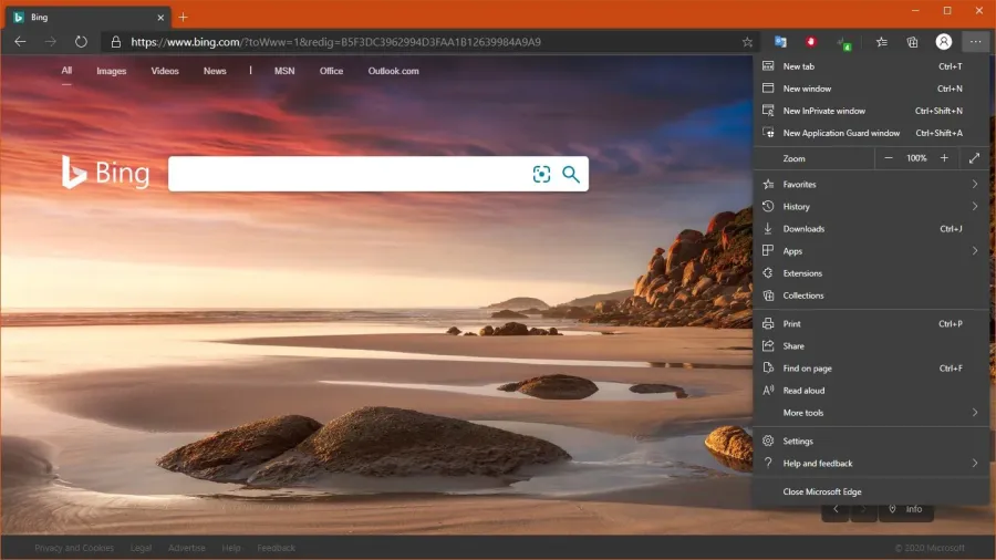 Windows 10 Pro mit Edge